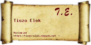 Tiszo Elek névjegykártya