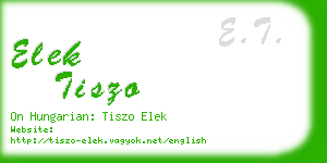 elek tiszo business card